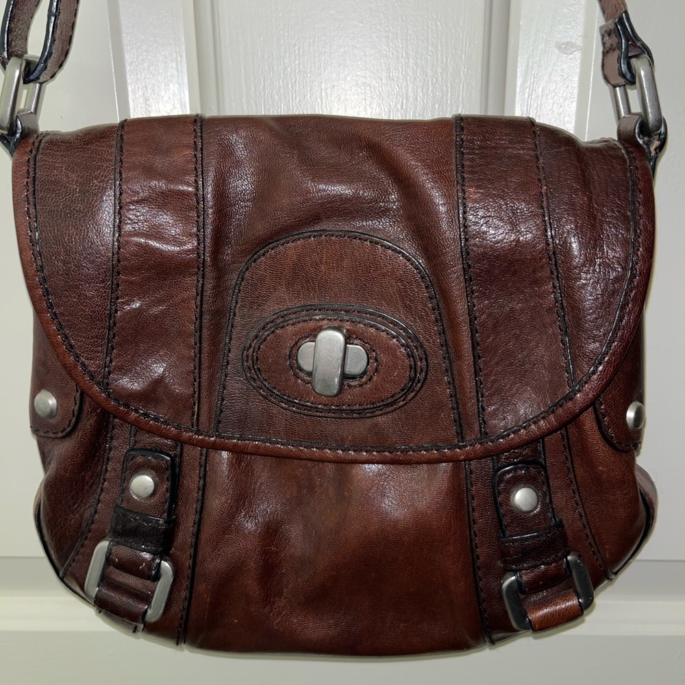 EUC- Vintage Fossil 54 Leather Shoulder Purse